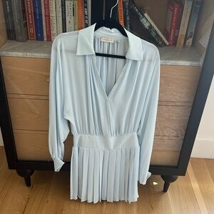 Ramy Brook Sky Blue V-Neck Mini Dress